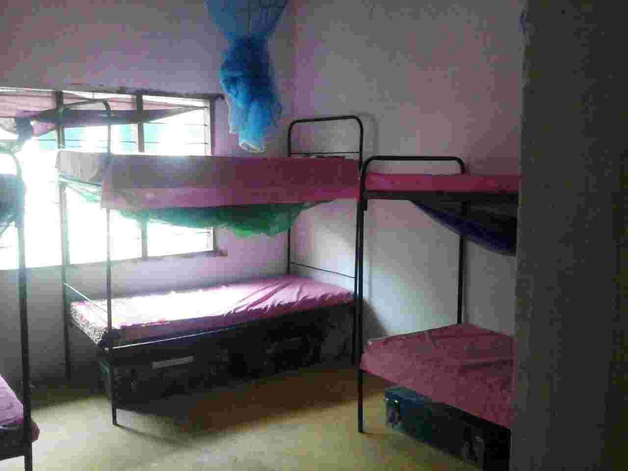 Bunk beds with mosquito nets in the boarding room