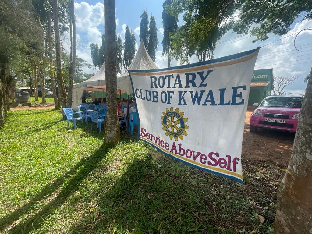 A Rotary Club of Kwale banner at the health awareness day